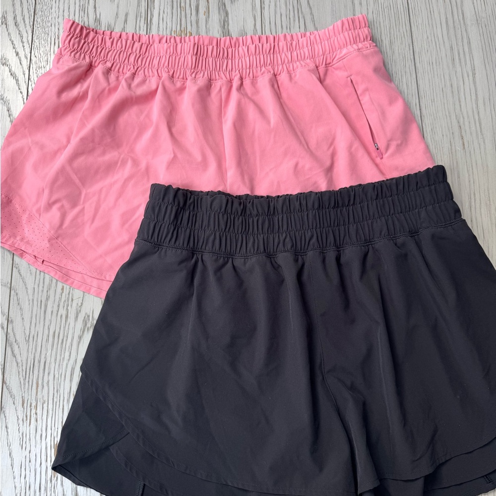 Women's Pink and Black Shorts